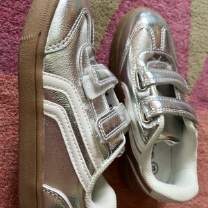 Cat & Jack Silver Sneakers with Velcro